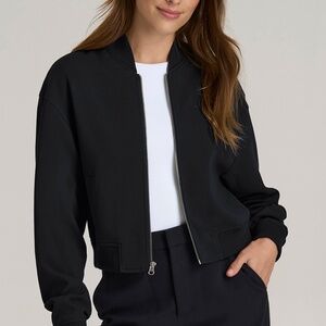 American Tall Cropped Women's Tall Bomber Jacket in Black Size 2XL2XL / Tall / B